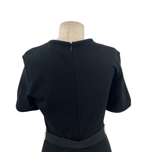 CH Carolina Herrera Dress‎ Short Sleeve Ruffle Flounce Hem Ribbon Belt Black XS - Picture 8 of 14